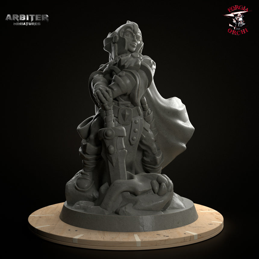 Female Human Paladin (Victory Pose)
