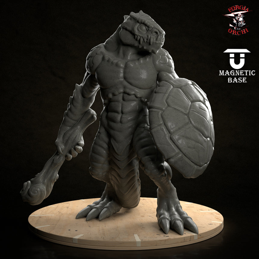 Lizardfolk Barbarian (Club and Shield)