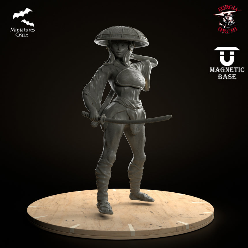 Human Ronin with hat (Two Katanas)