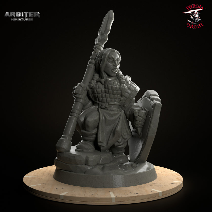 Female Warrior Dwarf (Spear and Shield)
